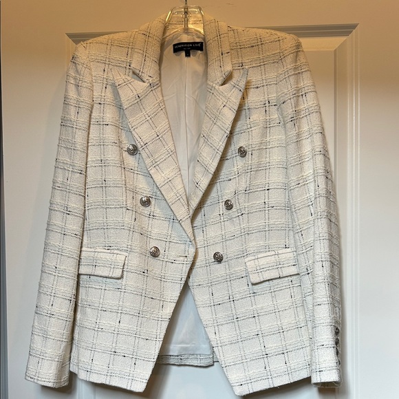 GENERATION LOVE talan tweed blazer in white size S - Picture 3 of 10